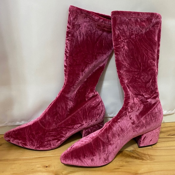 Vagabond Shoemakers NWOT pink velvet Mya boot - Picture 9 of 10